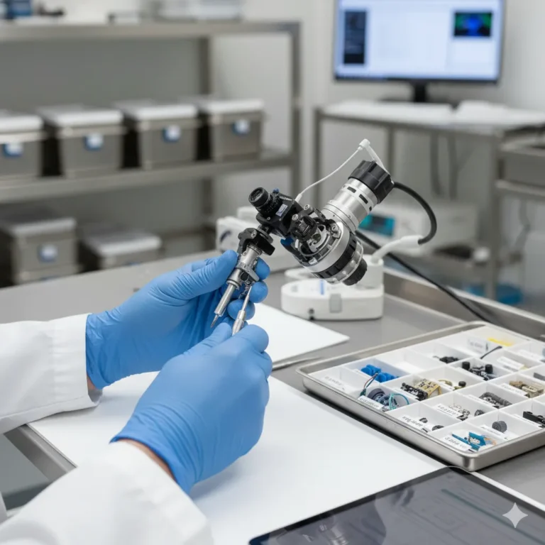 Manutenção de equipamentos cirúrgicos.