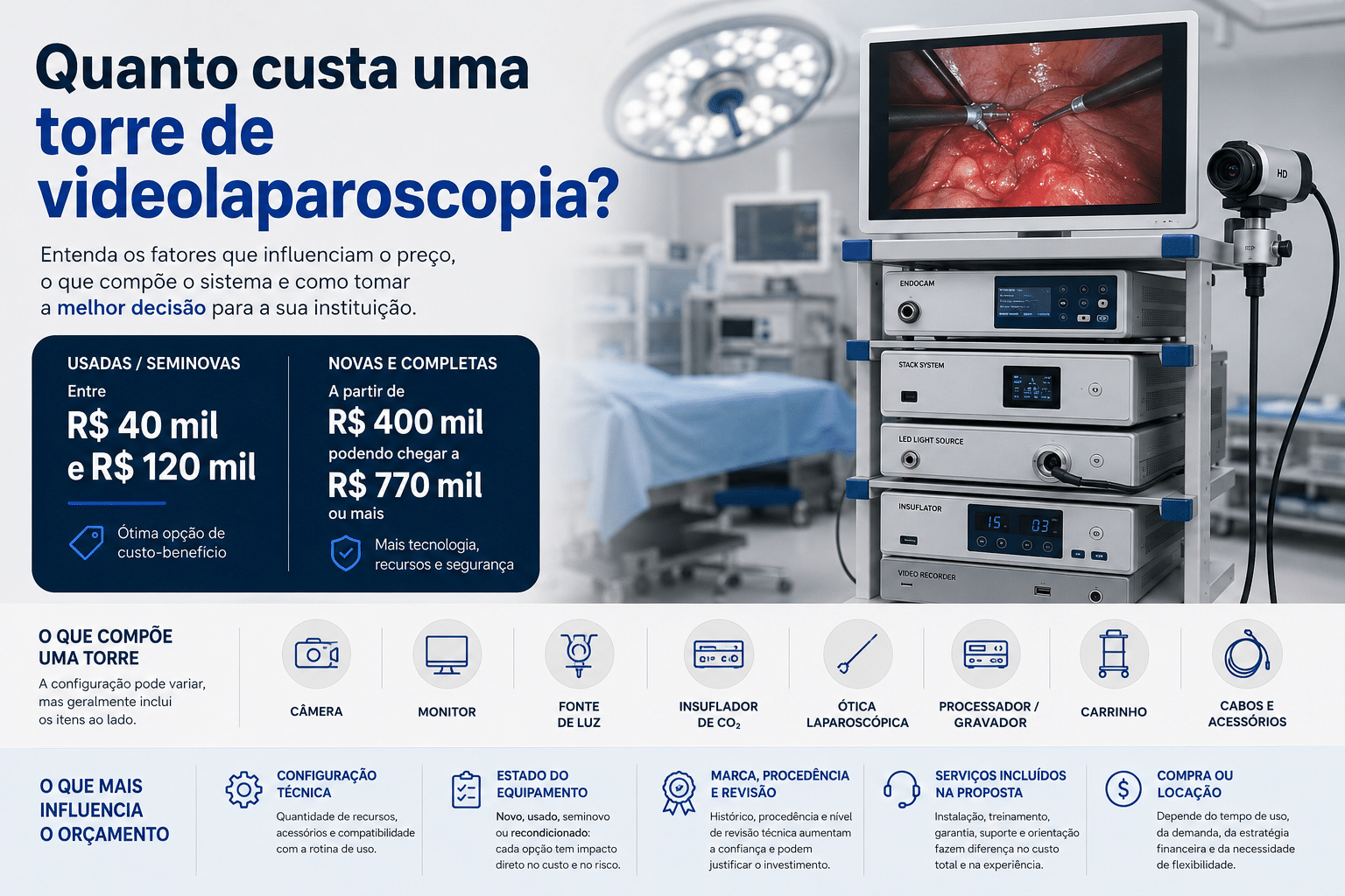 Quanto custa uma torre de videolaparoscopia?